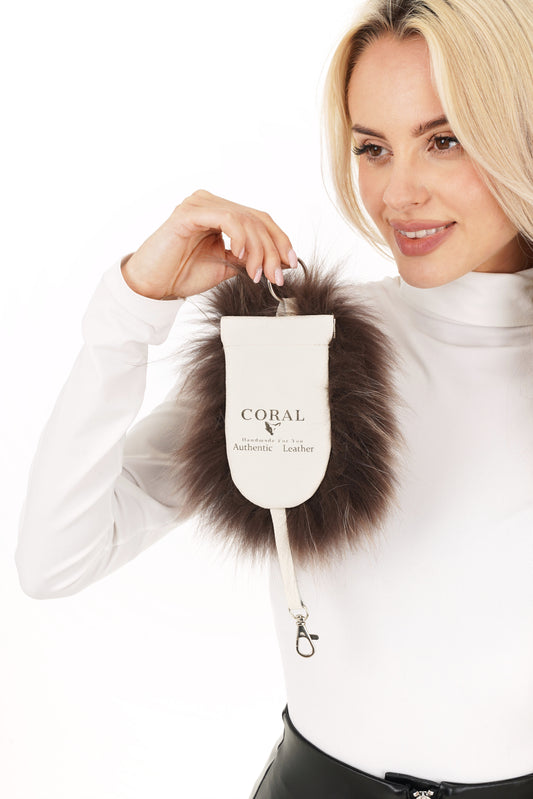 Natural Fur Key Pouch