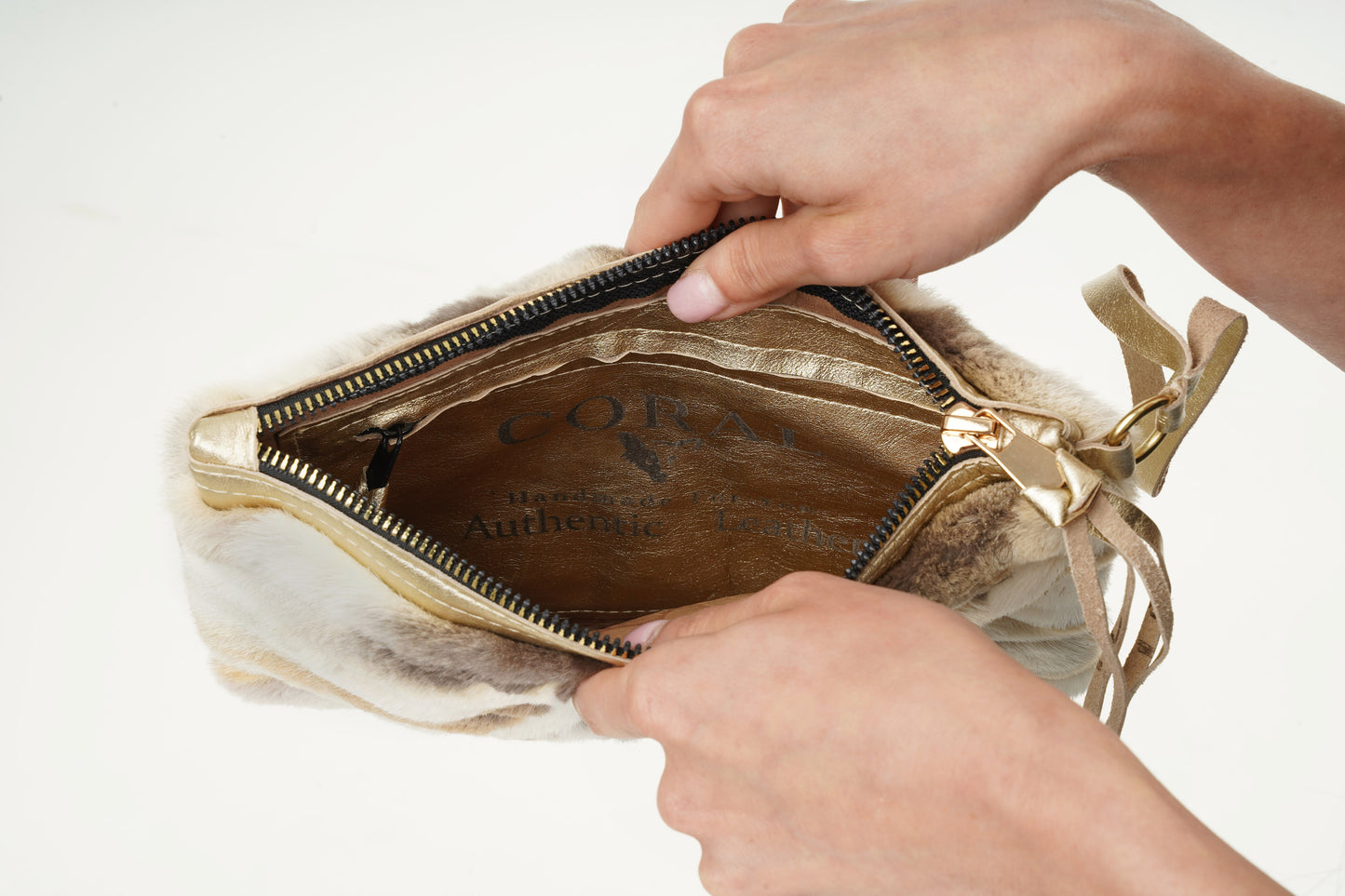 Marble Fox Fur Clutch