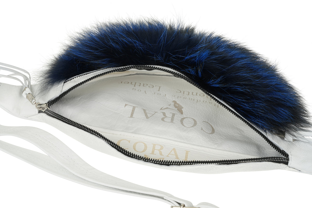 Foxy Belt Bag- Sapphire White Leather