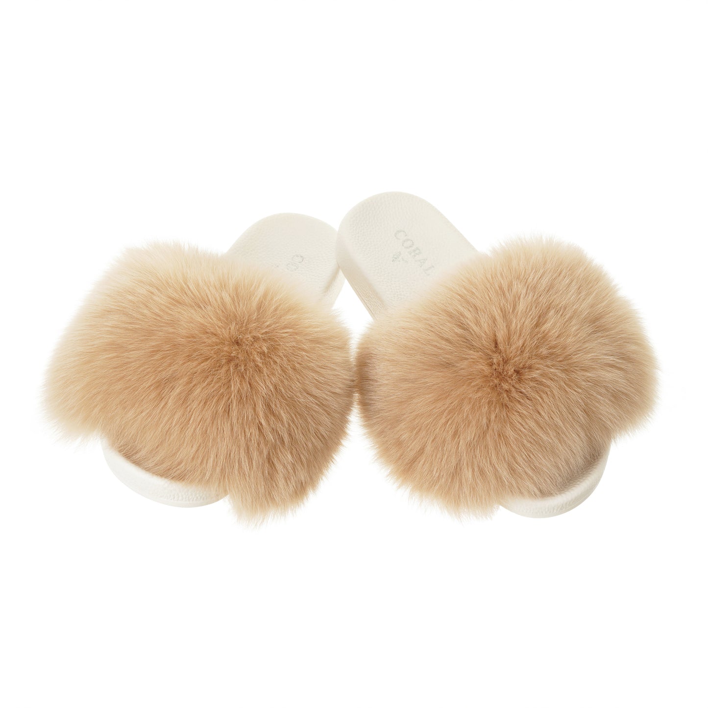 Mocha Natural Fur Slides