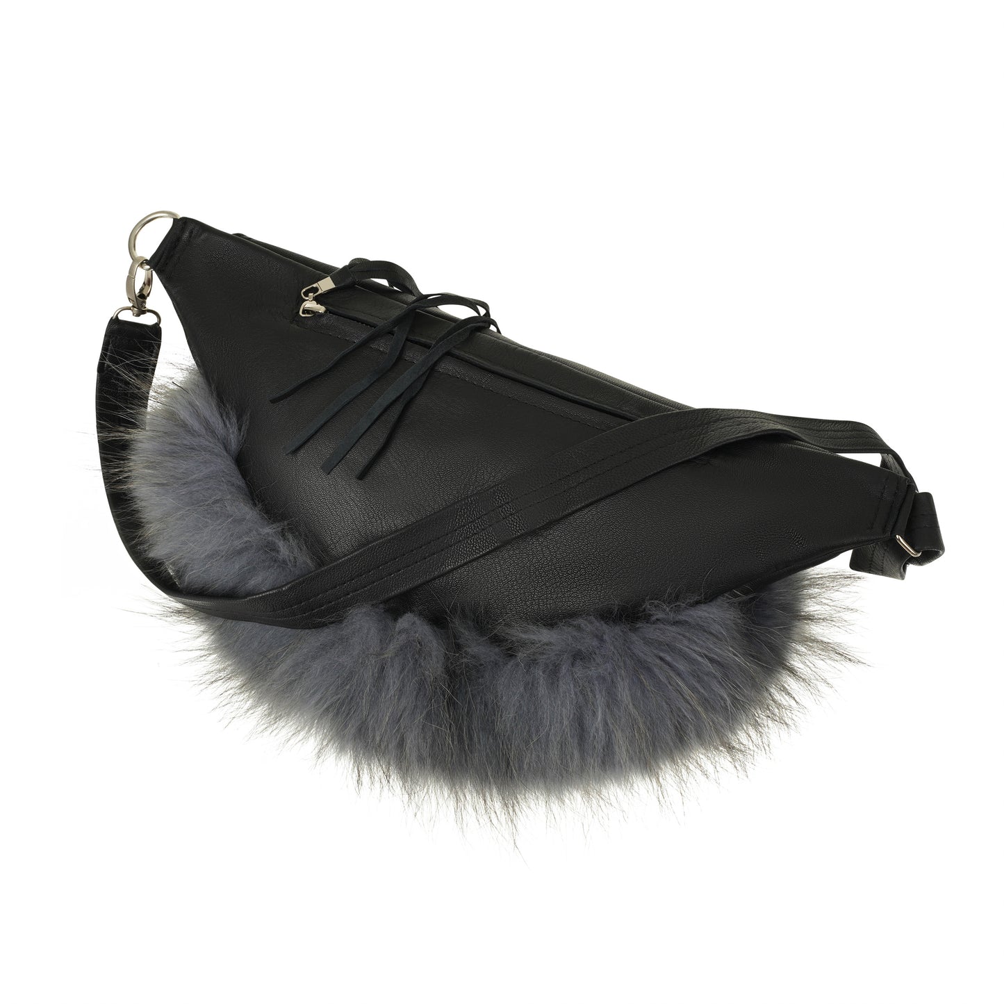 Foxy Belt Bag- Black Leather