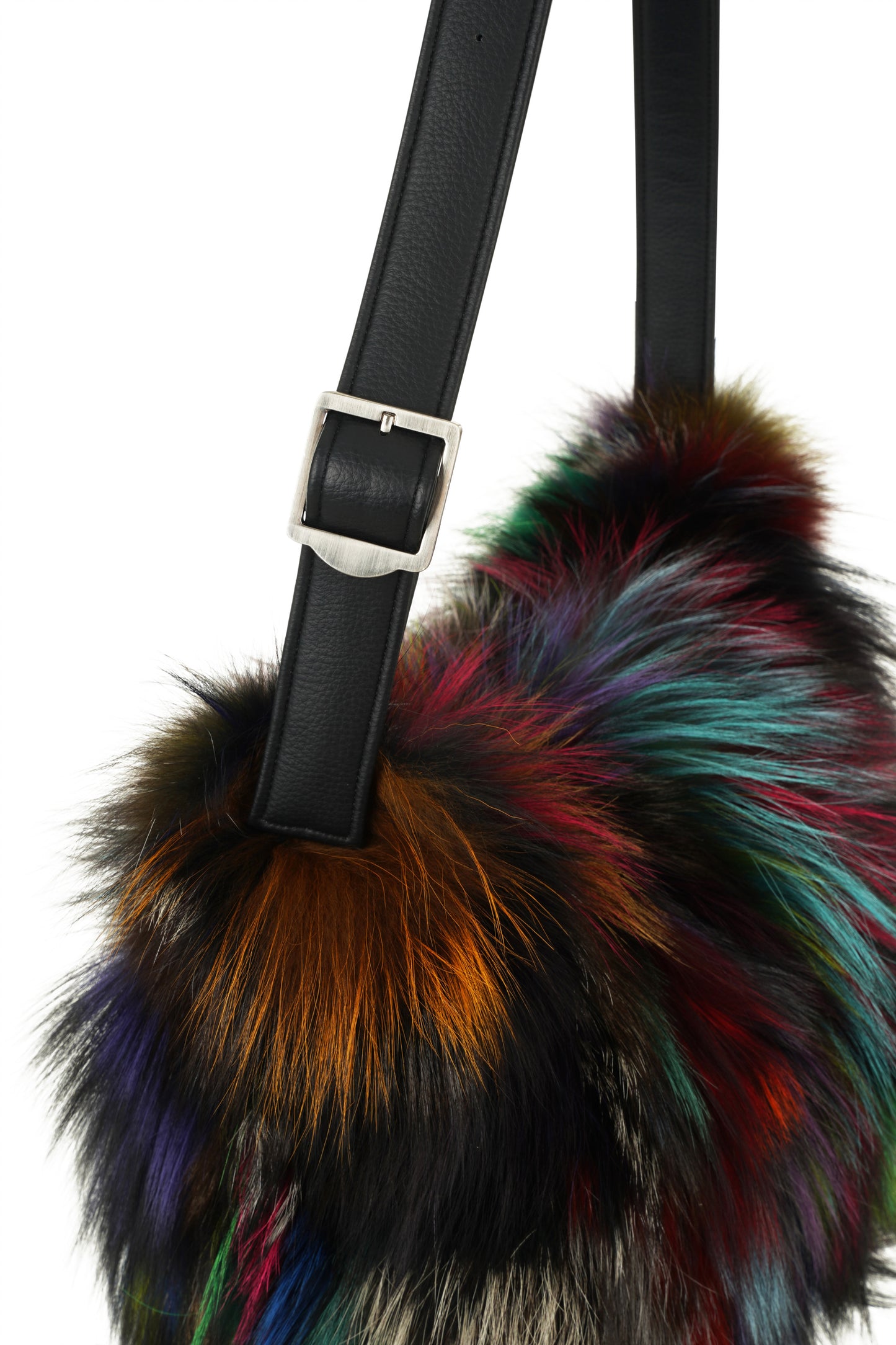 Rainbow Fox Fur Bag