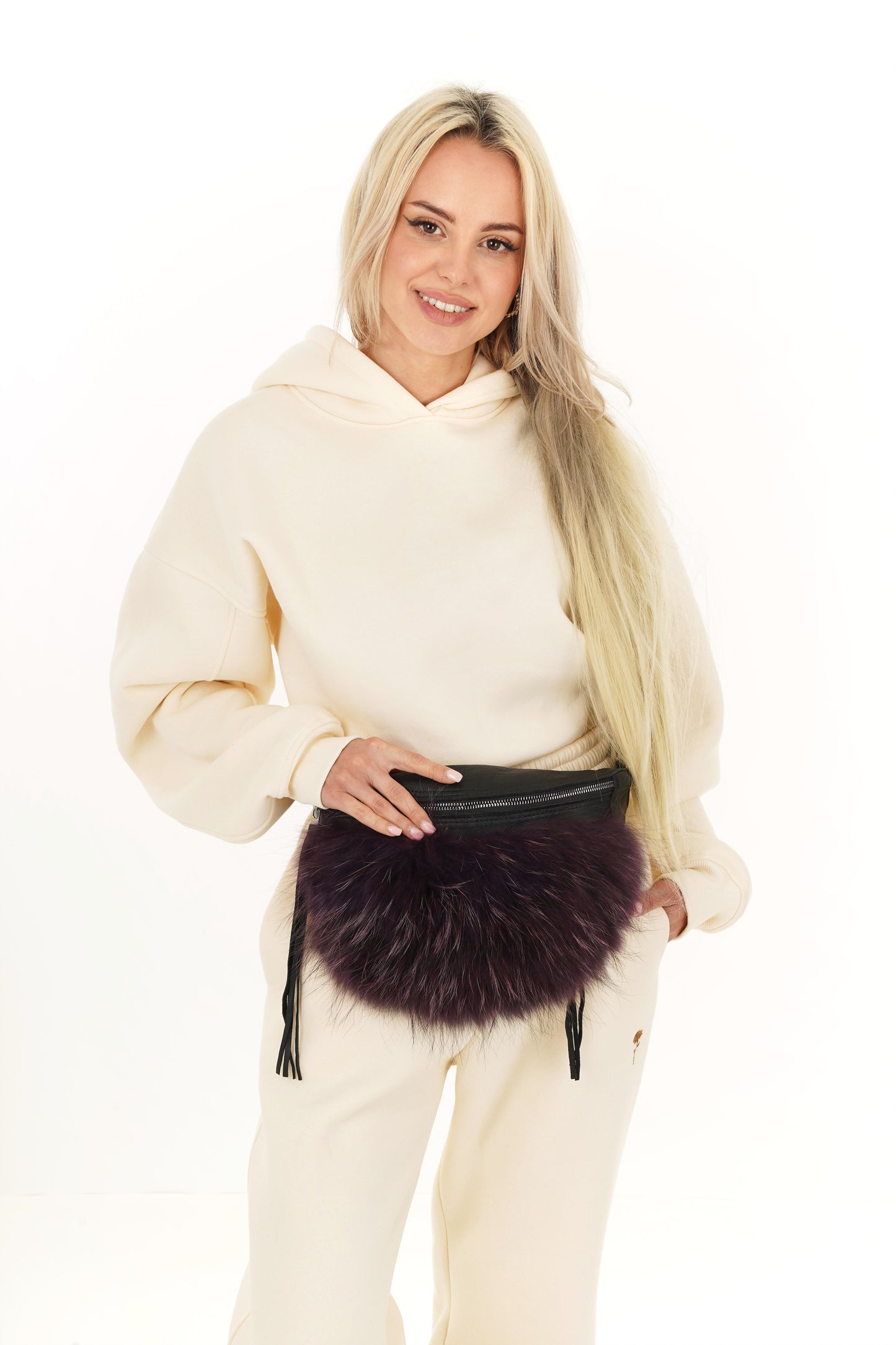 Foxy Belt Bag- Black Leather