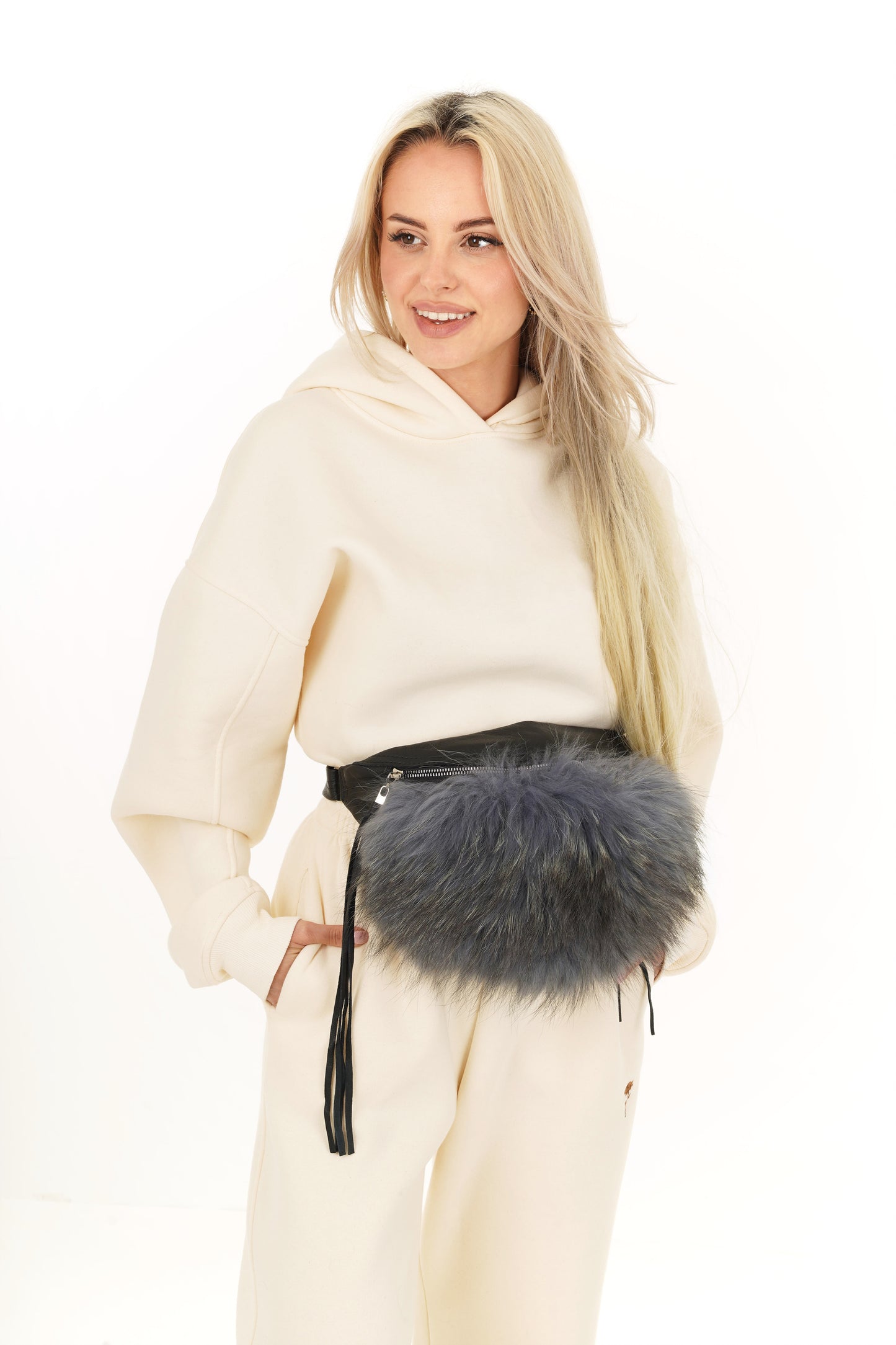 Foxy Belt Bag- Black Leather